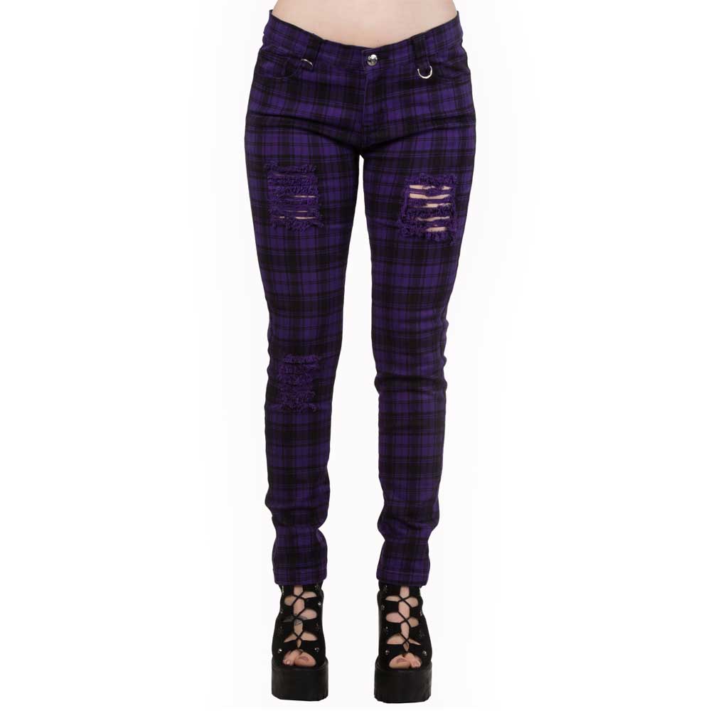Banned - MOVE ON UP Hose Skinny Fit - Lila/Schwarz